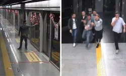 Metro istasyonunda bayrağımıza yapılan saldırı anı kamerada