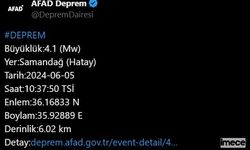 Hatay’da 4.1 Büyüklüğünde Deprem