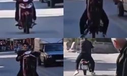 Motosikletin Önünü Kaldırdı, 41 Bin TL Ceza Yedi