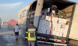 TAG Otoyolunda Kaju Yüklü Tır Alev Aldı