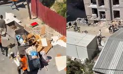 Gaziosmanpaşa'da Şantiyede Taşlı Sopalı Arbede Kamerada