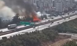 Adana'da Korkutan Yangın: Otoyol Kenarı Alevlerle Kaplandı