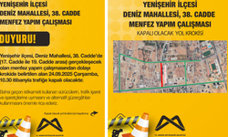 Yenişehir’de Menfez Yapım Çalışması Nedeniyle Trafik Kapatılacak