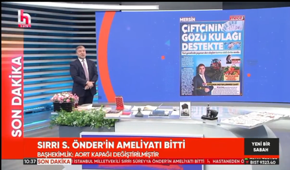 Gazetemiz, 16 Nisan'daki manşetiyle 'İsmail Küçükkaya ile Yeni Bir Sabah' programında