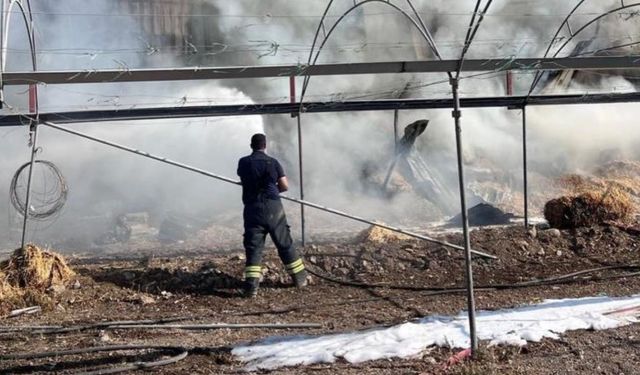 Hatay'da Korku Dolu Anlar: Samanlık Alevlere Teslim Oldu