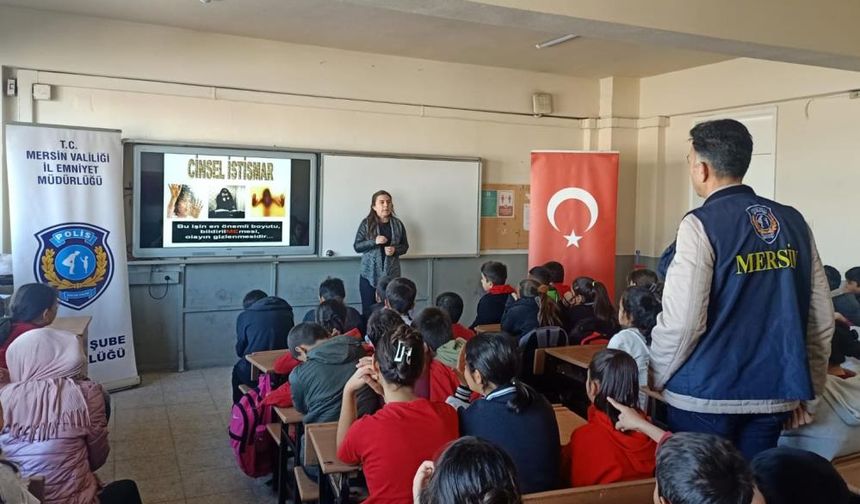 Mersin Emniyeti Çocukları Okullarda Suç ve Suçluya Karşı Bilgilendirdi