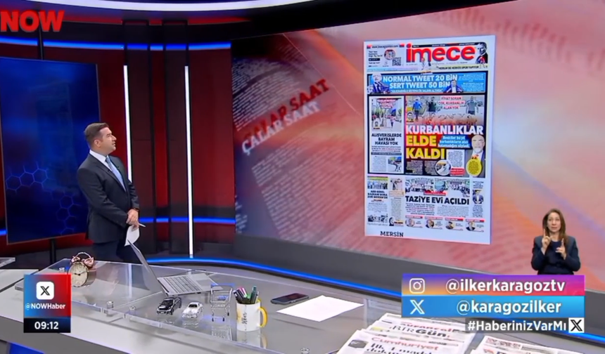 İmece, 2 Haziran tarihli manşetiyle 'İlker Karagöz ile Çalar Saat' programında