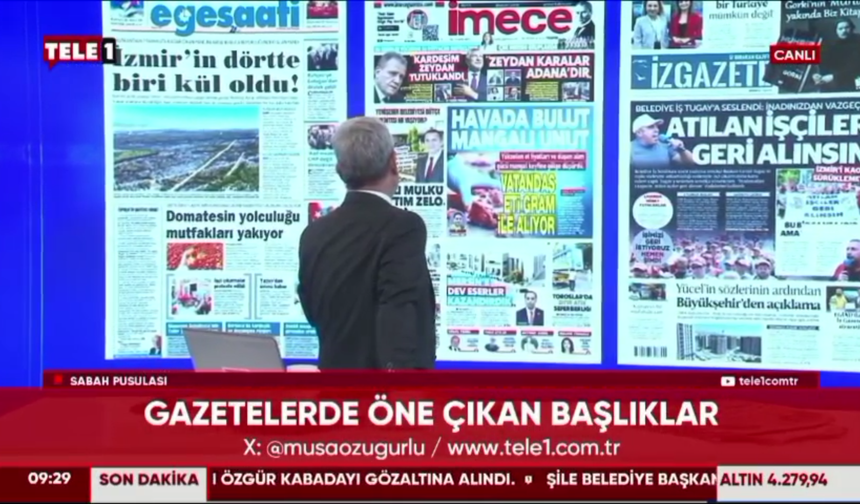 Gazetemiz, 10 Temmuz'daki manşetiyle 'Musa Özuğurlu ile Sabah Pusulası' programında