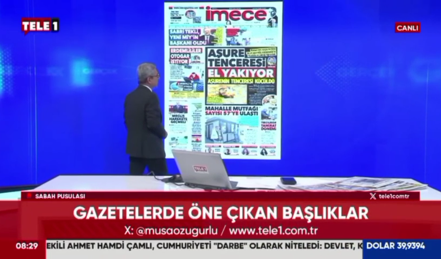 Gazetemiz, 7 Temmuz'daki manşetiyle 'Musa Özuğurlu ile Sabah Pusulası' programında