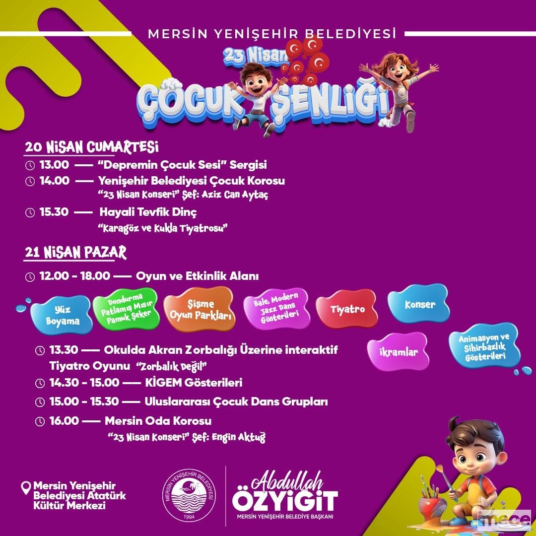 Yenişehir Belediyesinden Çocuklar Için Renkli Bayram Programı