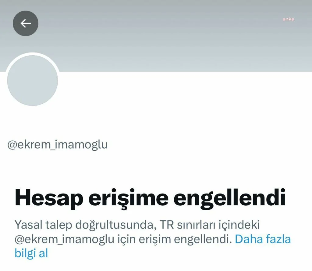 Ekrem Imamoglu Nun X Hesabina Erisim Engeli
