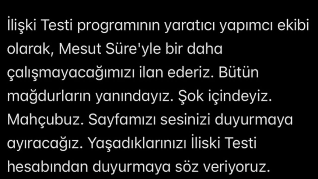 İlişki Testi programından açıklama