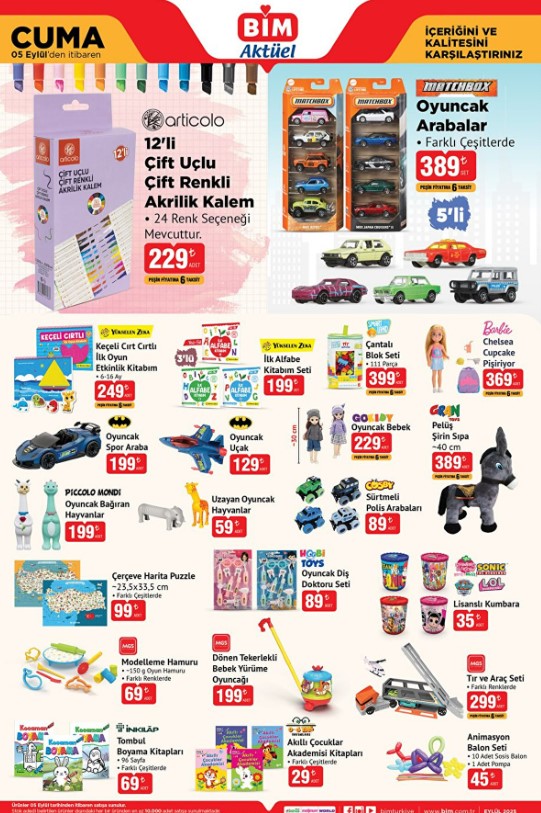 BİM aktüel kataloğu bebek ve çocuk ürünleri