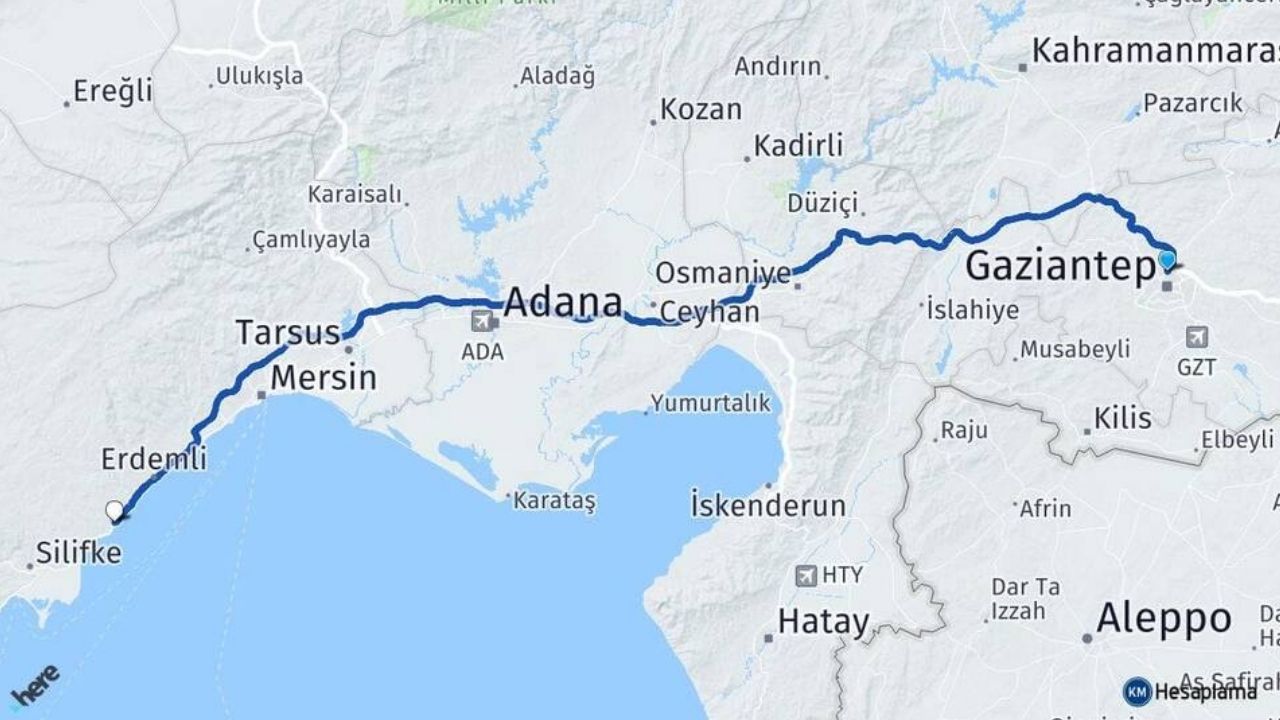 Gaziantep Mersin Kac Km 1