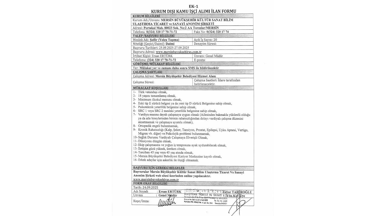 Mersin Buyuksehir Personel Alimi-1