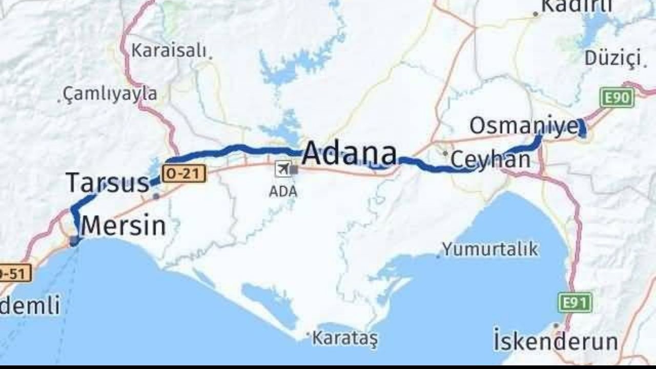 Mersin Osmaniye Kac Km 1